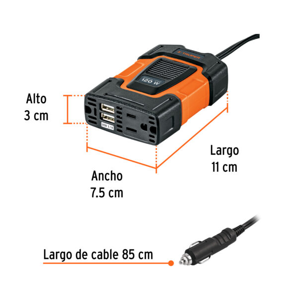 Inversor de corriente de 120w
