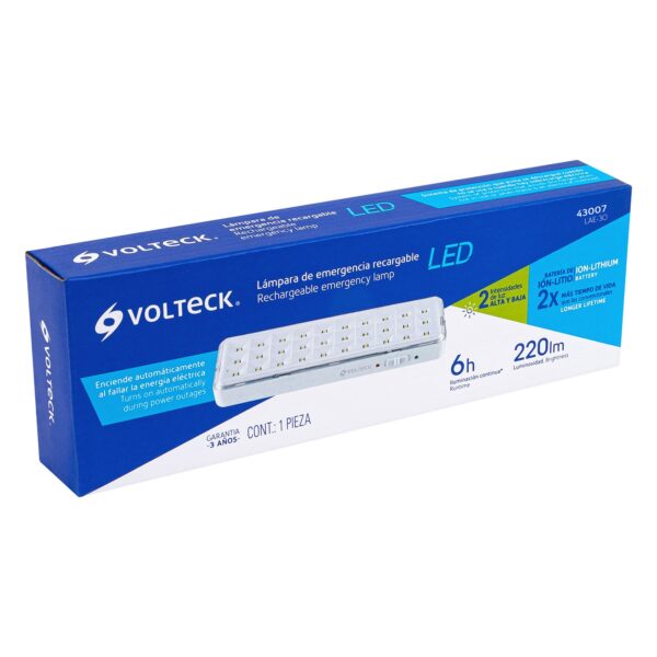 Lampara de emergencia recargable 220lm de 30 Leds