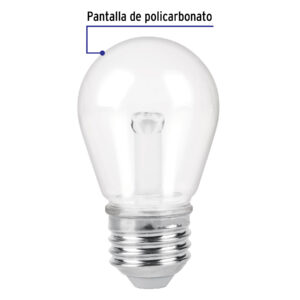 Lampara LED S14 de 1 W, luz calida