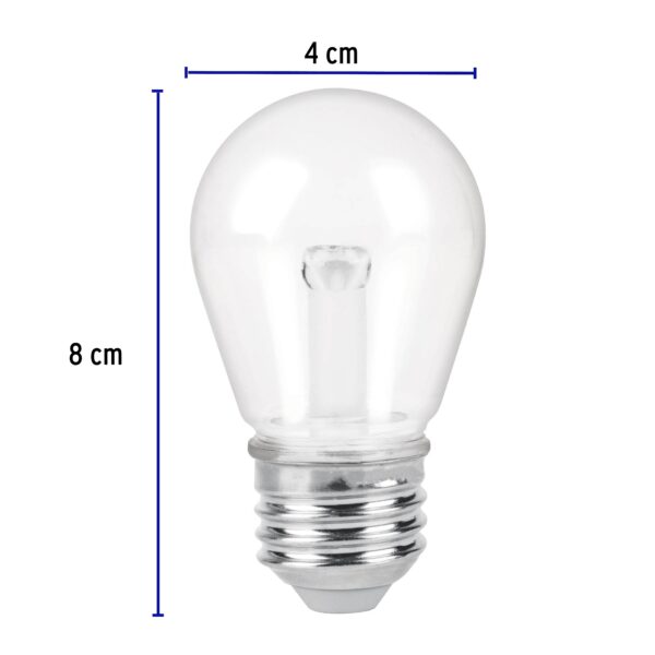 Lampara LED S14 de 1 W, luz calida
