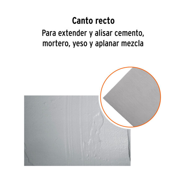 Llana mango madera de 14" canto recto de 10 remaches