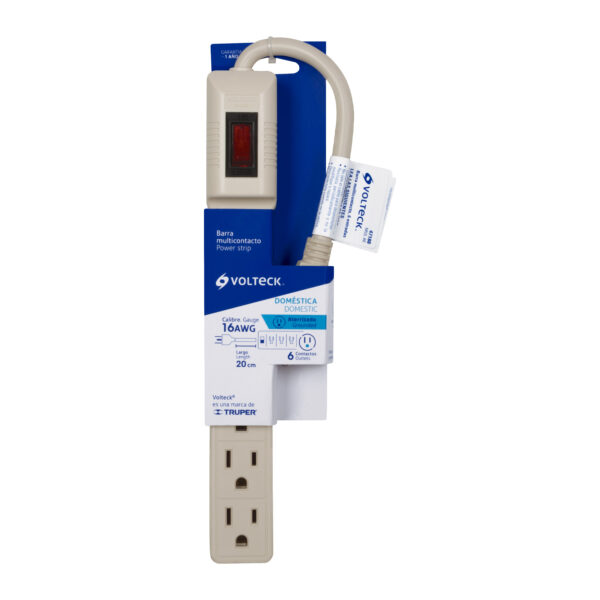 Multicontacto Economico 6 entradas Marfil de 16AWG