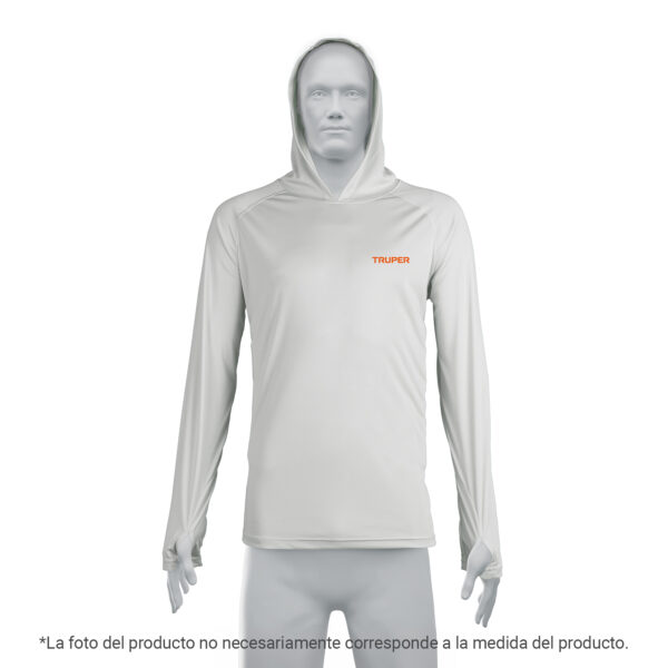 Playera proteccion solar,m. larga, c/gorro,hombre,G, TRUPER