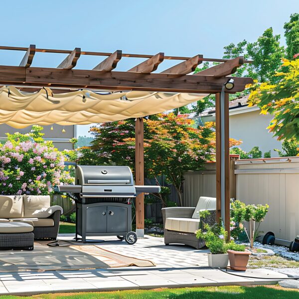 Toldo raschel beige de 4 m, 90% sombra, ancho 3 m, FIERO