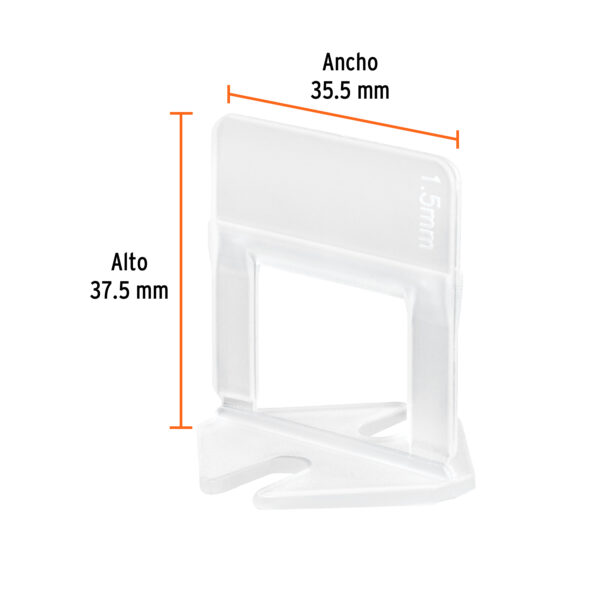Bolsa con 100 anclas de 1.5 mm, para nivelacion de azulejos