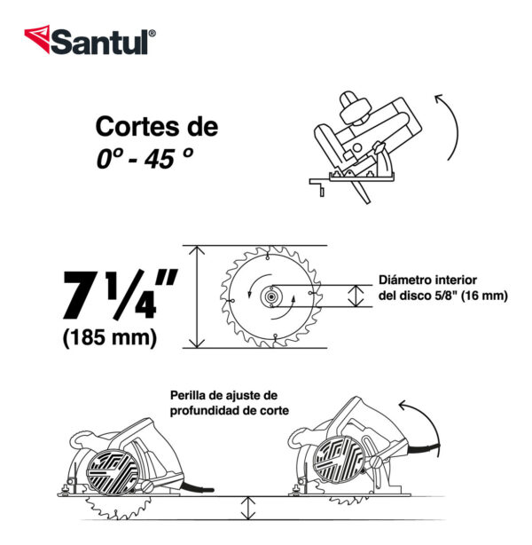 Sierra circular 7-1/4" 1500 W
