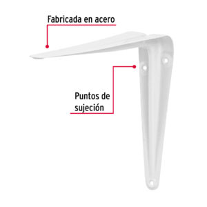 Mensula de acero blanca 6x8