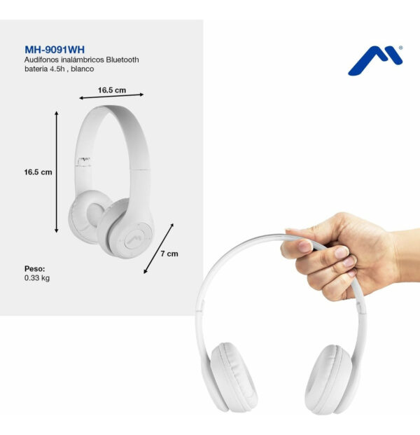 Audifono Bluetooth Mitzu Blanco Recargable