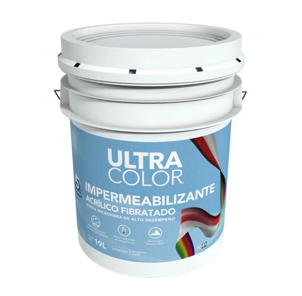 Cubeta 19L Impermeabilizante Fibratado 5 Años ultracolor Blanco