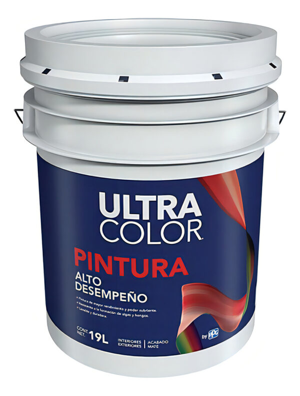 Cubeta Pintura Vinilica Ultracolor Alto desempeño Blanco 19L