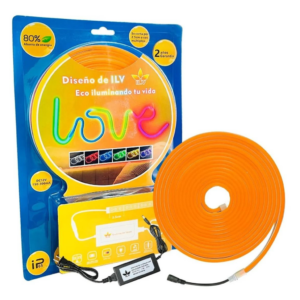 Manguera de 5m Neon con Eliminador Color Naranja Calidad Premium