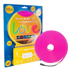 Manguera de 5m Neon con Eliminador Color Rosa Calidad Premium