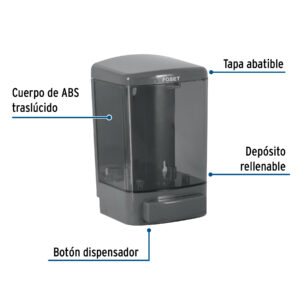 Dosificador para jabon liquido, humo, Foset Basic