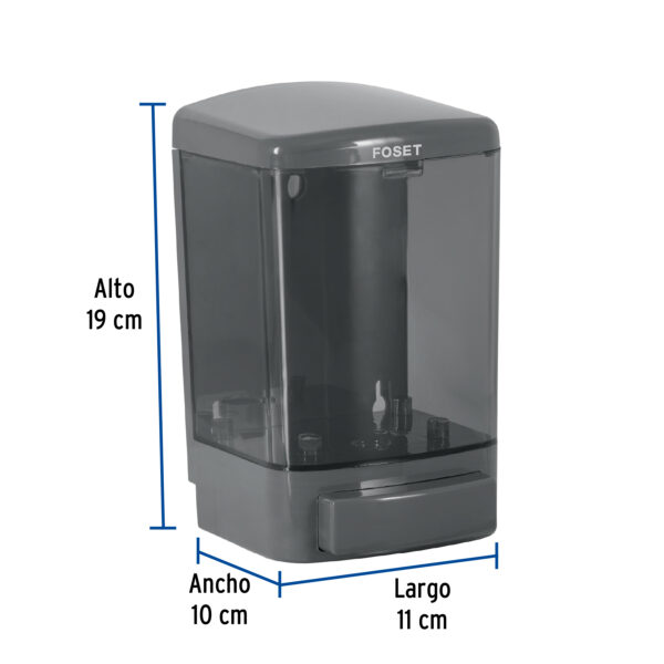 Dosificador para jabon liquido, humo, Foset Basic