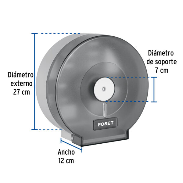 Portarollo junior de ABS humo Foset Basic