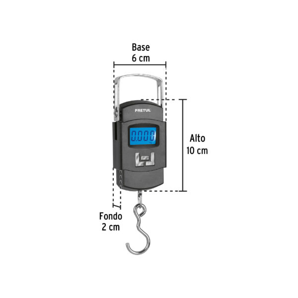 Bascula electronica colgante de pilas 50kg Pretul