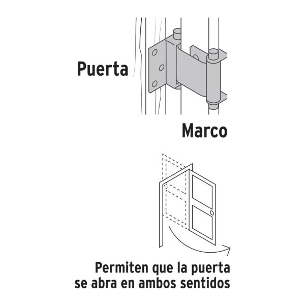 Bisagra de doble accion 3", acero cromado