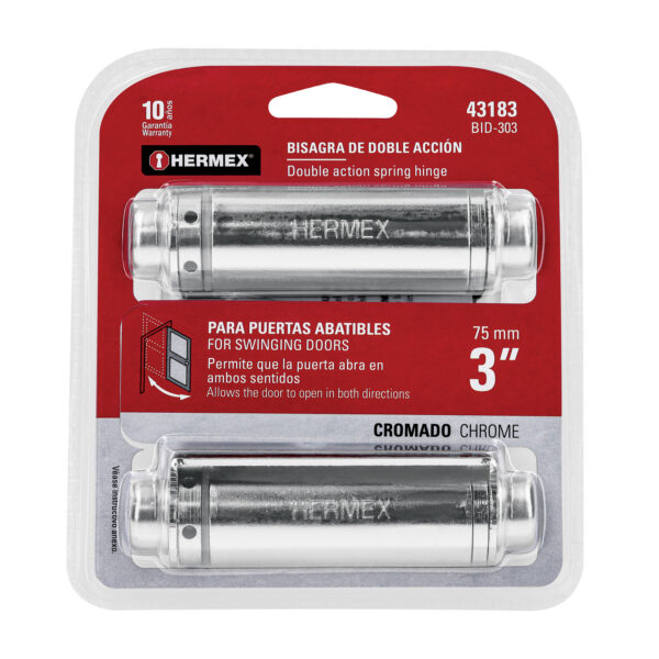 Bisagra de doble accion 3", acero cromado