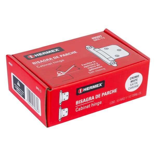 Bolsa con 2 bisagras parche de 7cm niquelado