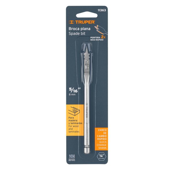 Broca plana de manita 5/16" Truper