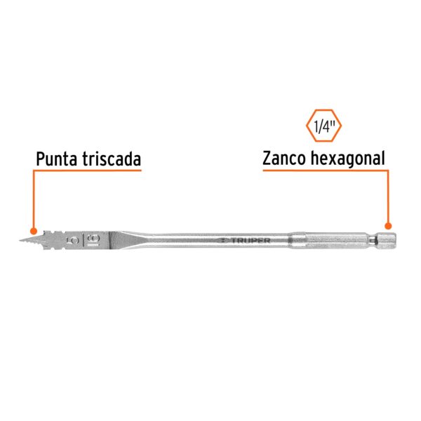 Broca plana de manita 5/16" Truper