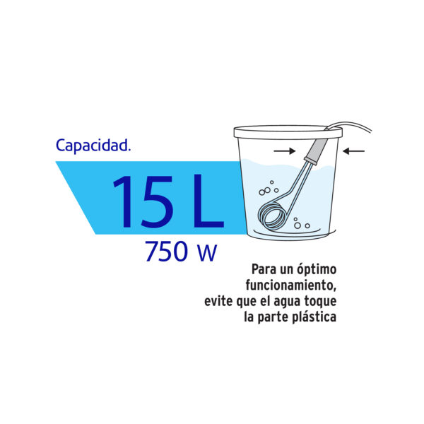Calentador de inmersion para agua #4 750w de 15L Volteck