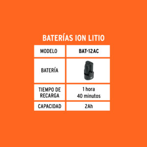 Cargador de baterias, ion litio,  12 V para taladro TALI-12A