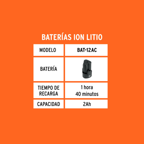 Cargador de baterias, ion litio,  12 V para taladro TALI-12A