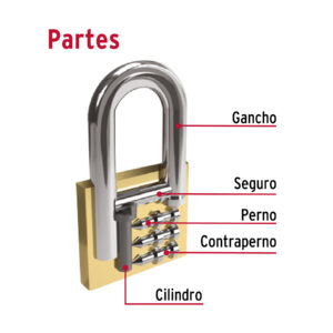 Candado de hierro laton 40mm Largo