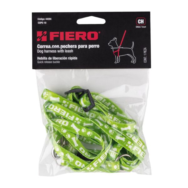 Correa para perro chico con pechera de 1cm ancho