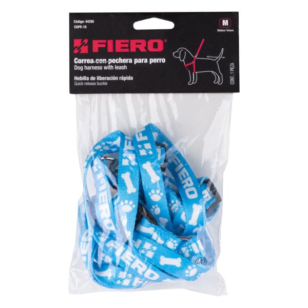 Correa para perro mediana con pechera de 1.5cm ancho