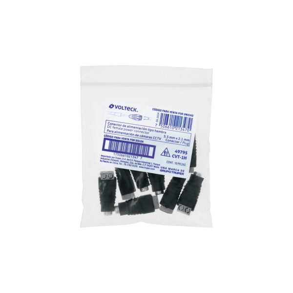 Conector de energia para CCTV tipo hembra, Volteck