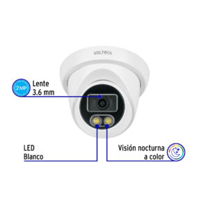 Camara Tipo Domo 2MP Lente 3.6mm Volteck