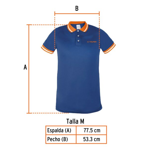 Playera tipo polo, dry fit, azul, para caballero, talla M