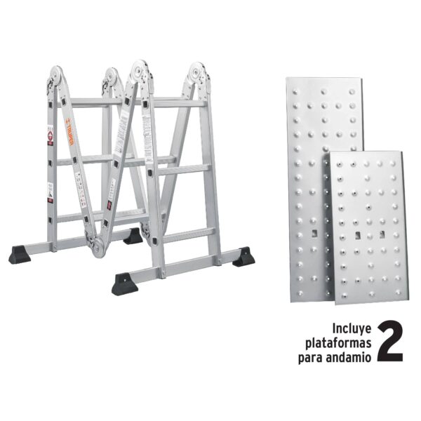 Escalera multiposicion, 12 peldaños, Tipo I