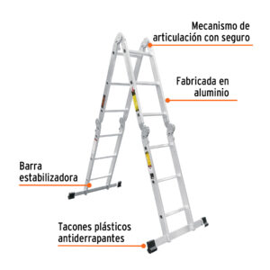 Escalera multiposicion, 12 peldaños, Tipo I