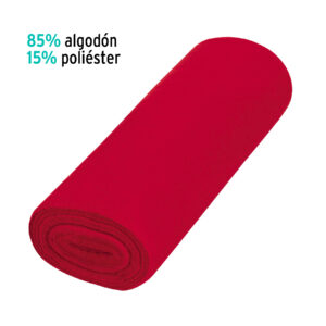 Franela roja de algodon rollo 25m