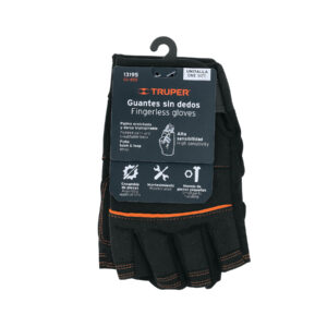 Guantes para mecanico cortos dedos palma carnaza sintetica