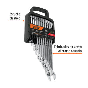 Juego de llaves combinadas 11 piezas pulidas