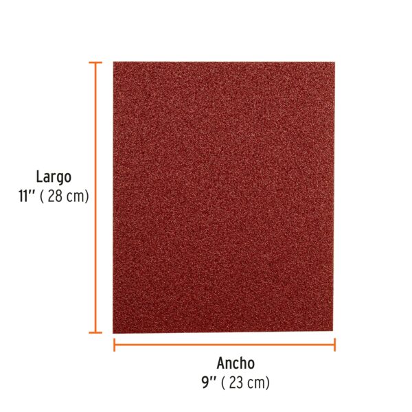 Lija de esmeril roja, grano 40
