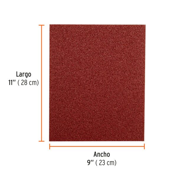 Lija de esmeril roja, grano 50