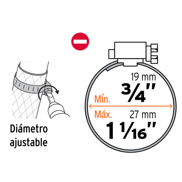 Pack de 2 Abrazadera sin Fin de 3/4" a 1-1/16"