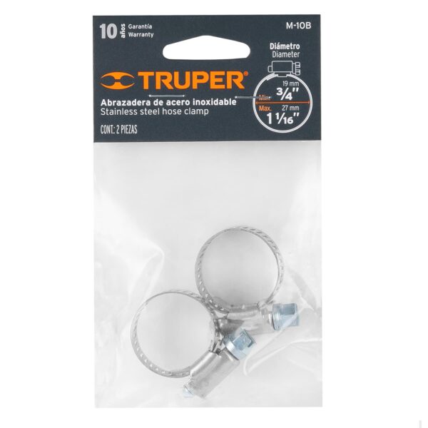 Pack de 2 Abrazadera sin Fin de 3/4" a 1-1/16"