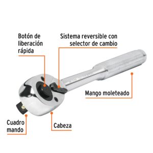 Matraca Cabeza de pera cuadro 1/2" Truper