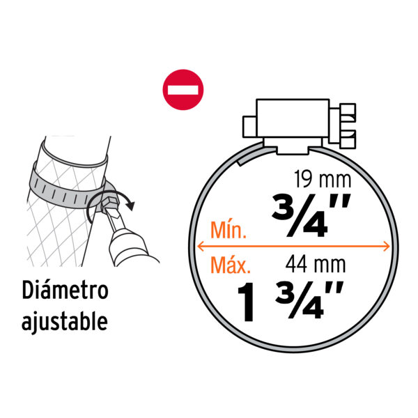Pack de 2 Abrazadera sin Fin de 3/4" a 1-3/4"