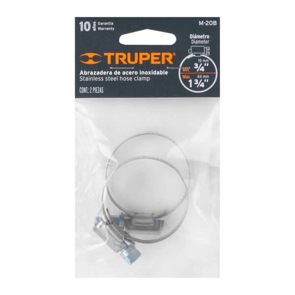 Pack de 2 Abrazadera sin Fin de 3/4" a 1-3/4"