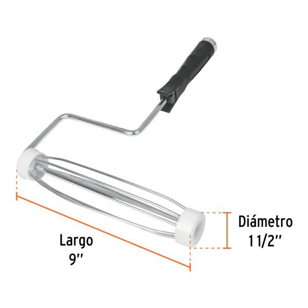 Maneral profesional para rodillo con jaula, 9" x 37 mm