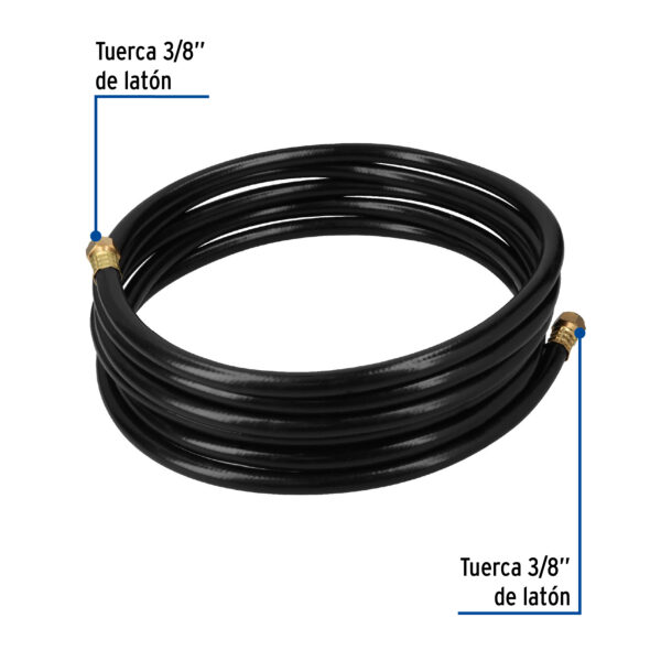 Manguera negra alta presion PVC 3/8" 250psi de 5m