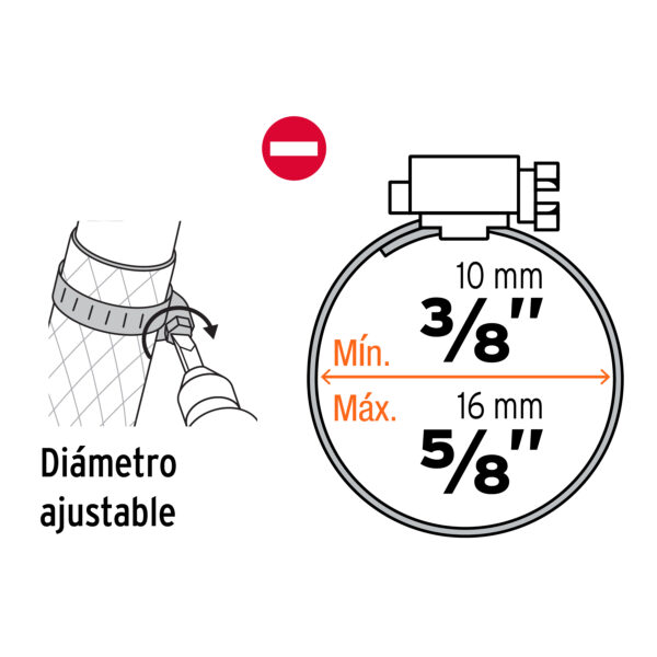 Pack de 4 Abrazadera sin Fin de 3/8" a 5/8"