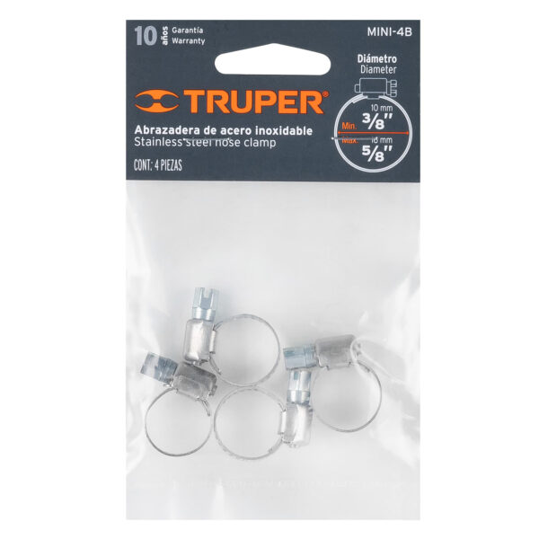 Pack de 4 Abrazadera sin Fin de 3/8" a 5/8"